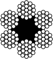 Трос стальной EN 12385-4 (DIN 3060 FE, ГОСТ 3070-88), 6x19M-FC