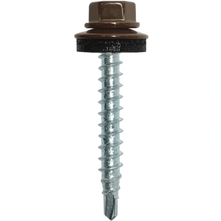 Саморіз покрівельний по дереву 4,8х35 мм 250 шт (8017 коричнево-шоколадний)