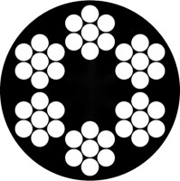 Трос стальной EN 12385-4 (DIN 3055 FE, ГОСТ 3069-80), 6x7-FC, ПВХ