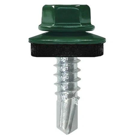 Саморіз покрівельний по металу 4,8х19 мм 250 шт (6020 болотний)