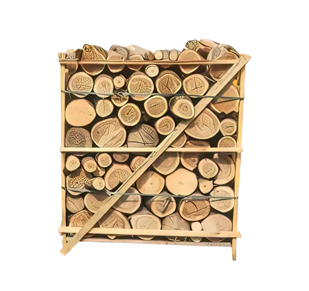 Дрова кругляк в обрешетке твердых пород