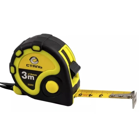 Рулетка Сталь 3 м х 16 мм 22202