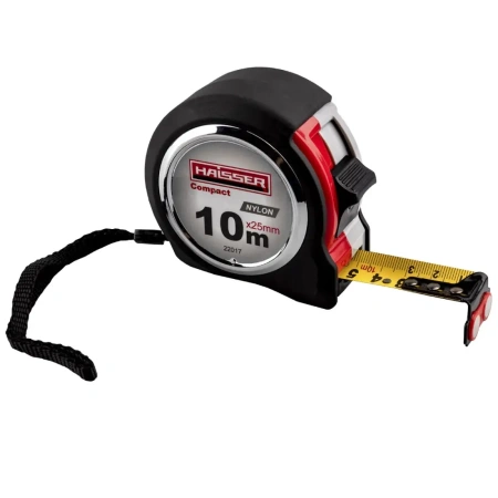 Рулетка HAISSER 10 м x 25 мм нейлоновая с магнитом 22017