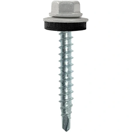 Саморіз покрівельний по дереву 4,8х35 мм 250 шт (9006 сірий)