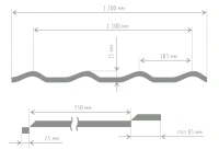 Металлочерепица Эффект 1200/1100 мм Металлочерепица Эффект 1200/1100 мм