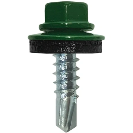 Саморіз покрівельний по металу 4,8х19 мм 250 шт (6005 темно-зелений)