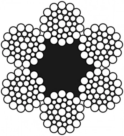 Трос стальной EN 12385-4 (DIN 3064 FE, ГОСТ 7668-80), 6x36WS-FC