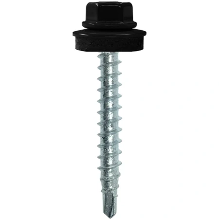 Саморіз покрівельний по дереву 4,8х35 мм 250 шт (9005 чорний)