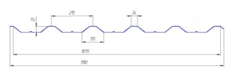 Профнастил ПС-35 1110/1075 мм