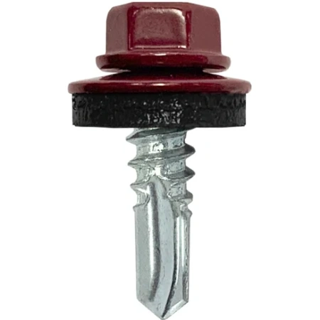 Саморіз покрівельний по металу 4,8х19 мм 250 шт (3005 винно-червоний)