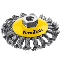 Щетка конусная NovoTools М14 плетеная сталь Щетка конусная NovoTools М14 плетеная сталь