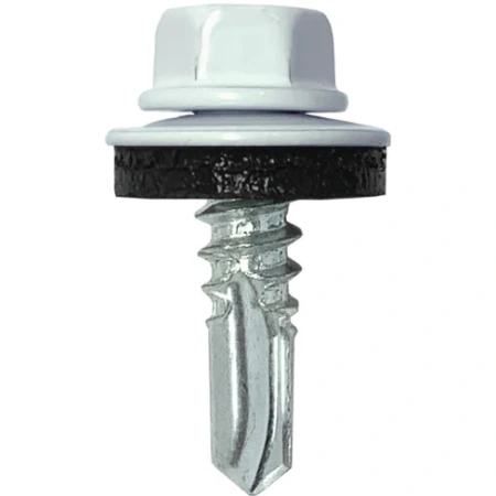 Саморіз покрівельний по металу 4,8х19 мм 250 шт (9003 білий)