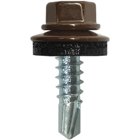 Саморіз покрівельний по металу 4,8х19 мм 250 шт (8017 коричнево-шоколадний)